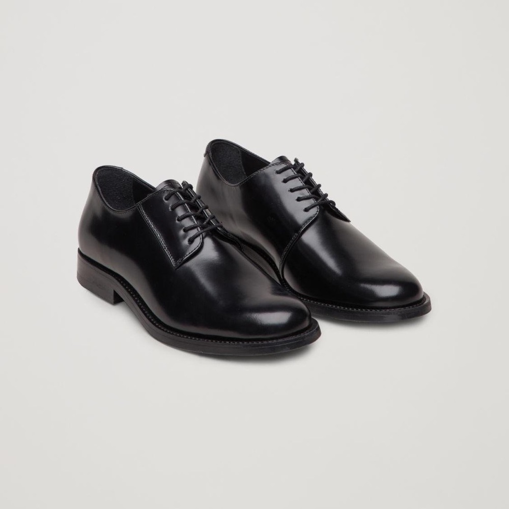 COS black leather oxfords